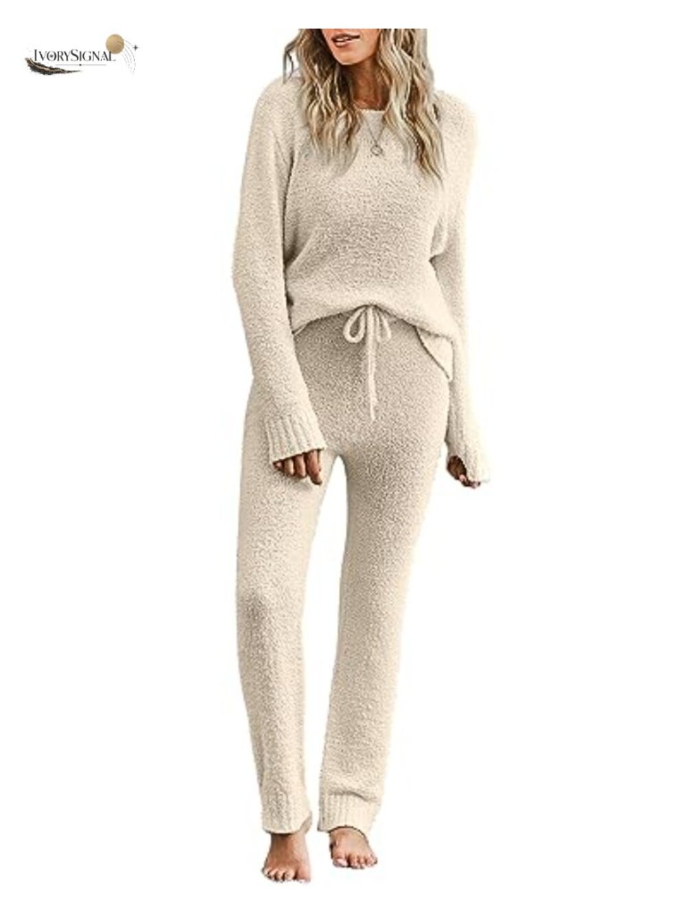 Cozy Fleece Pajama Set Long Sleeve Two Piece Loungewear
